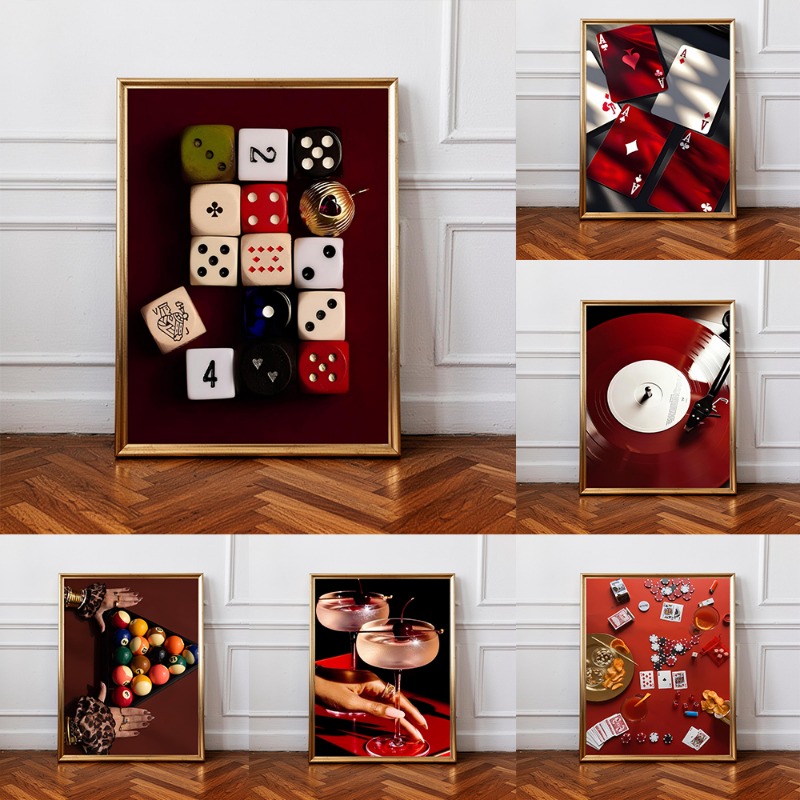 Póster Retro de Dados de Póker - Luxury Lifestyle Furniture reseña y precio